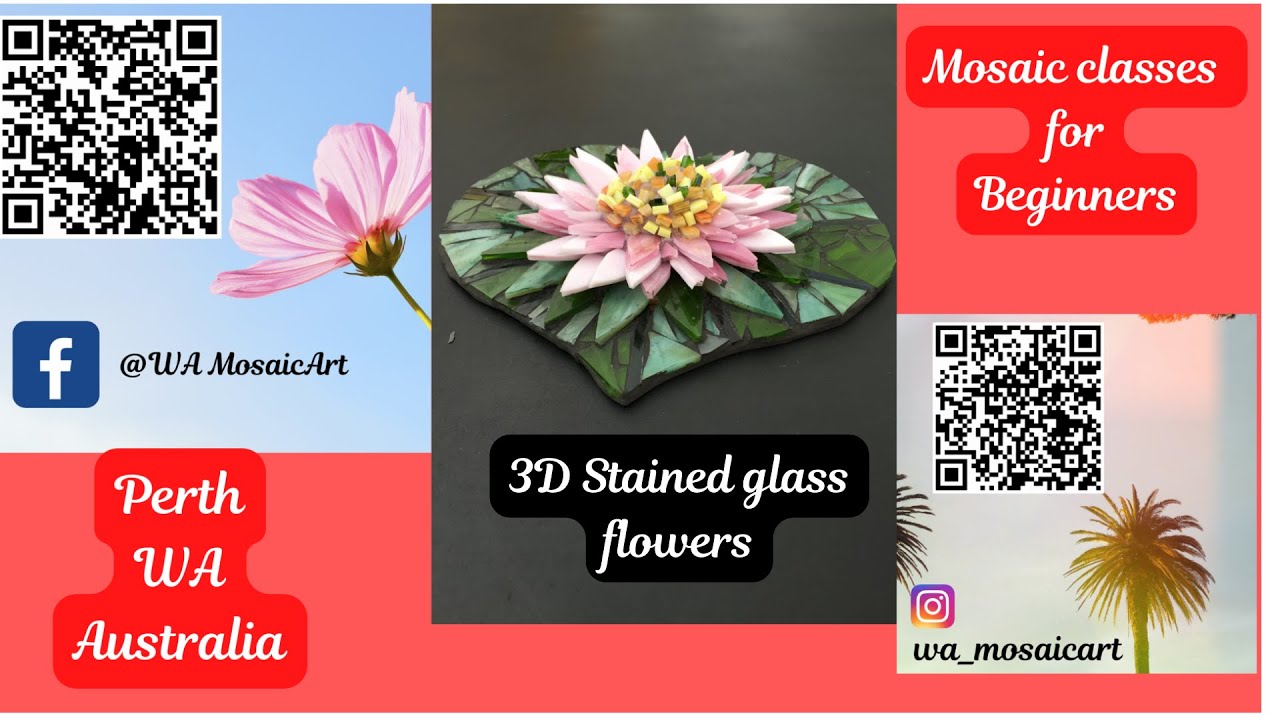 WA MosaicArt How to make 3D mosaic flowers Part 3