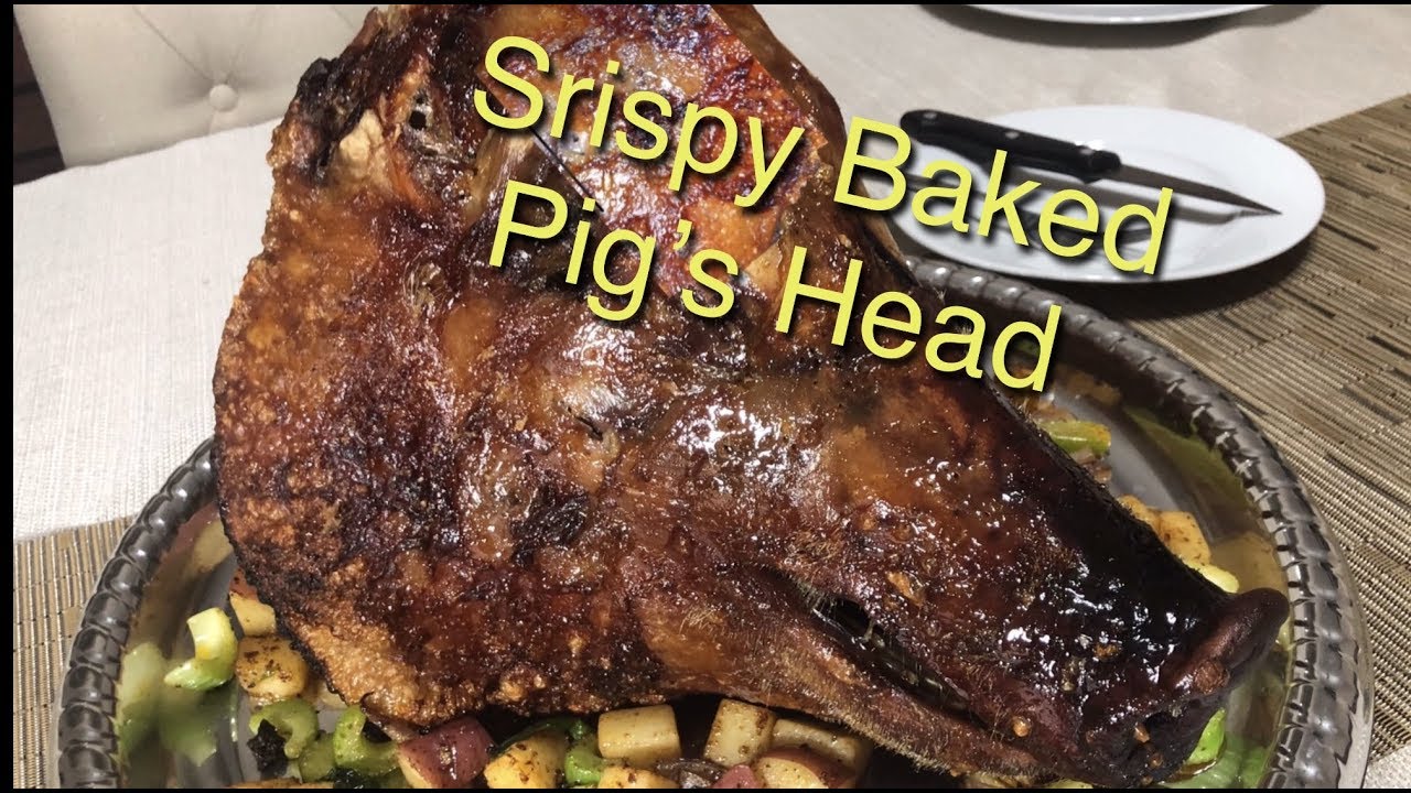 Khmer Food   Crispy Baked Pig's Head