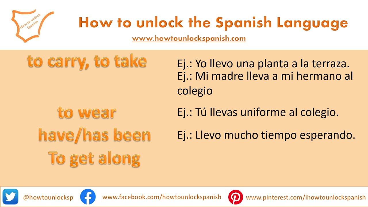 How to conjugate and use verb llevar and llevarse in Spanish present: learn to take, wear, get along