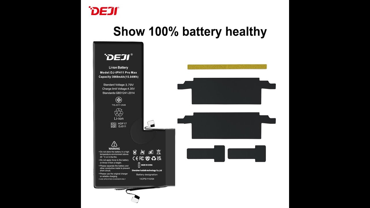 Batteria DEJI Crack-Decode Senza Messaggio Pop-Up di Errore Sostituzione per Apple iPhone 11 Pro Max