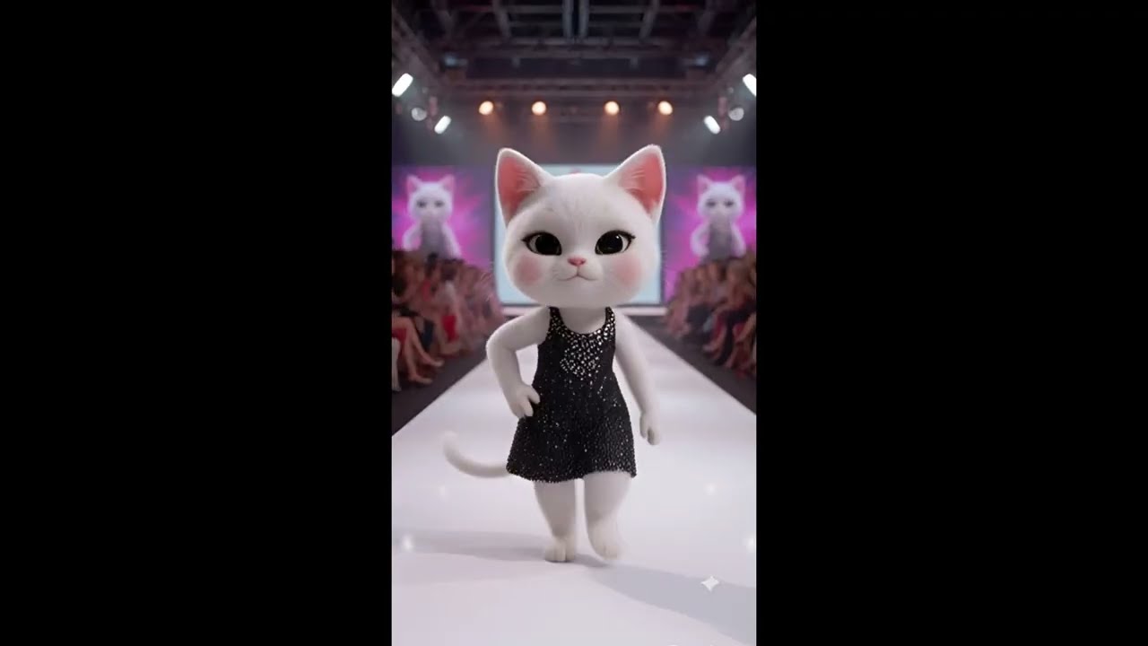 Feline Fashion Show: Glamorous Cats Strutting the Runway in Style