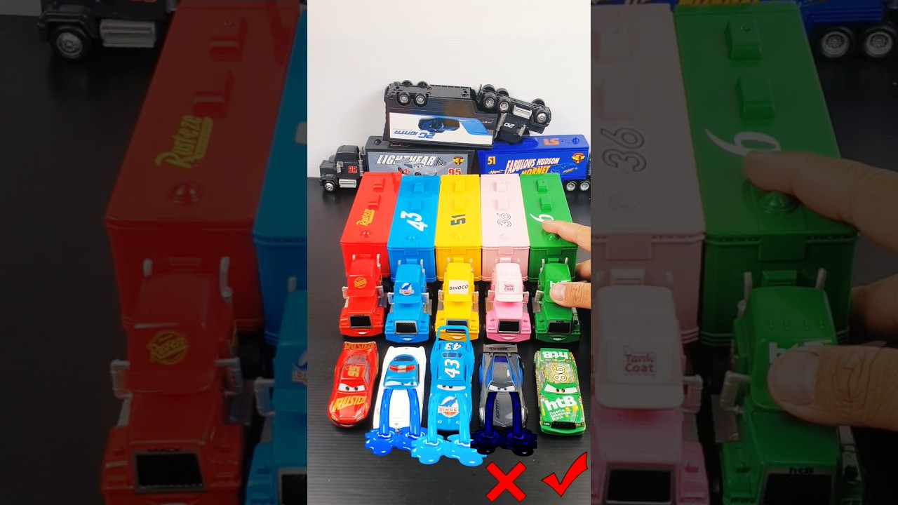 Lightning McQueen, Dinoco, Chick Hicks, Mcqueen Truck, Disney Pixar Cars Toys #toys #mcqueen #cars