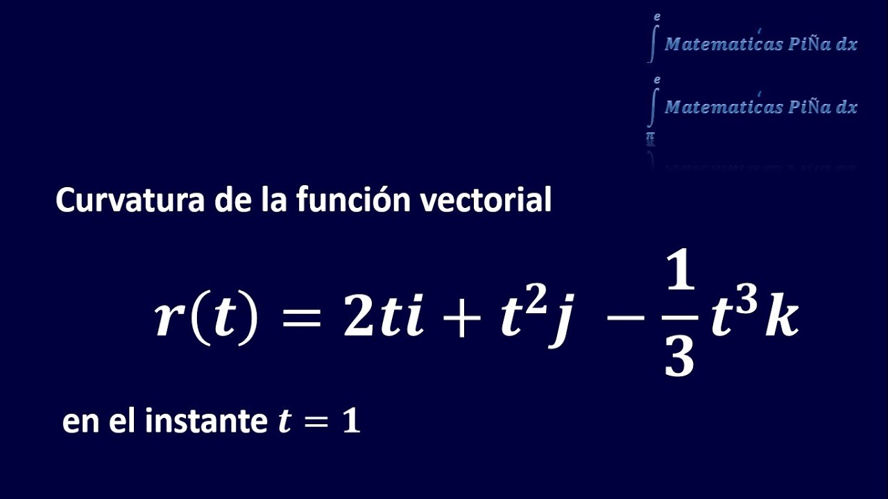 Curvatura de una función vectorial o de una curva espacial paramétrica (ejemplo 4)
