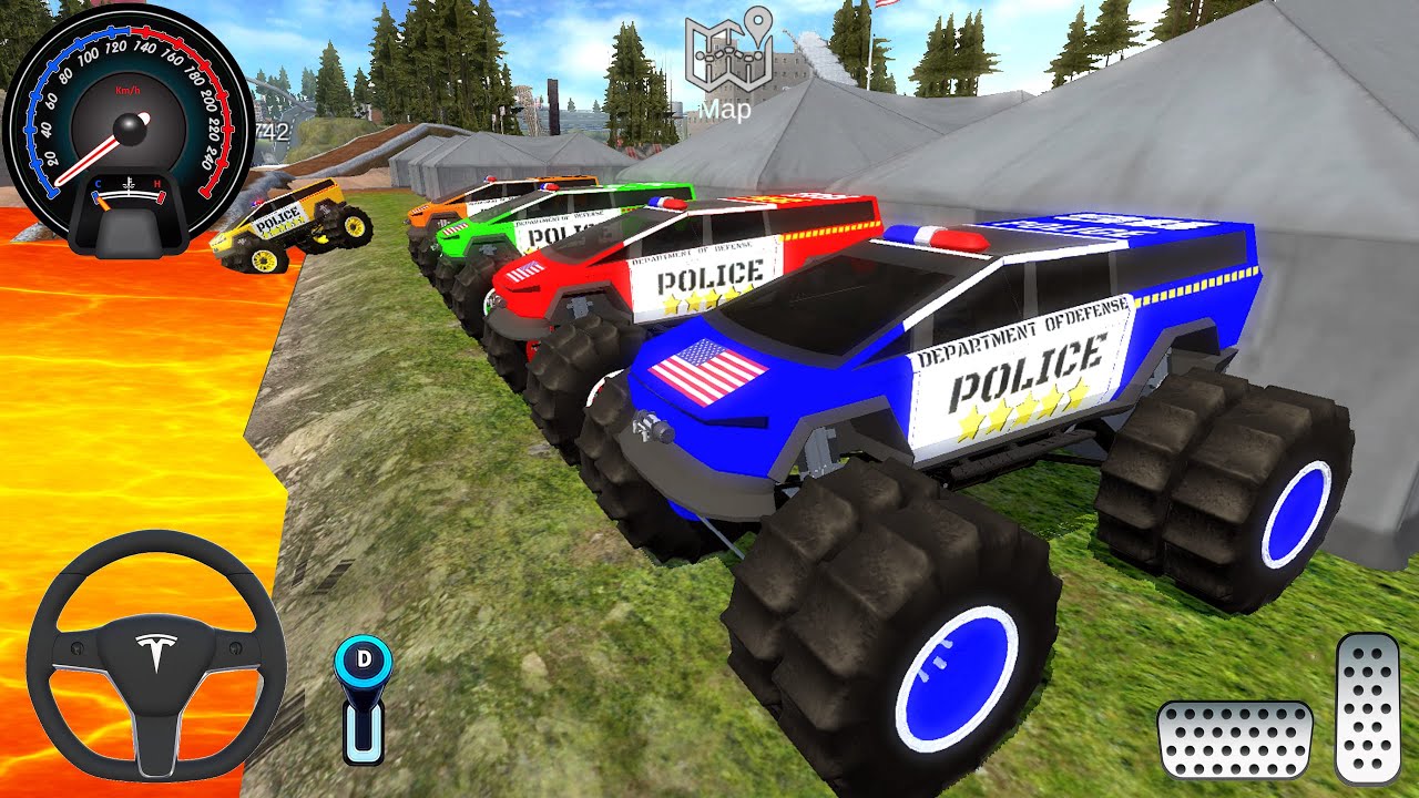 Juegos De Carros - Police Monster Trucks Impossible Driver #2 - Car Extreme Racing Android Gameplay