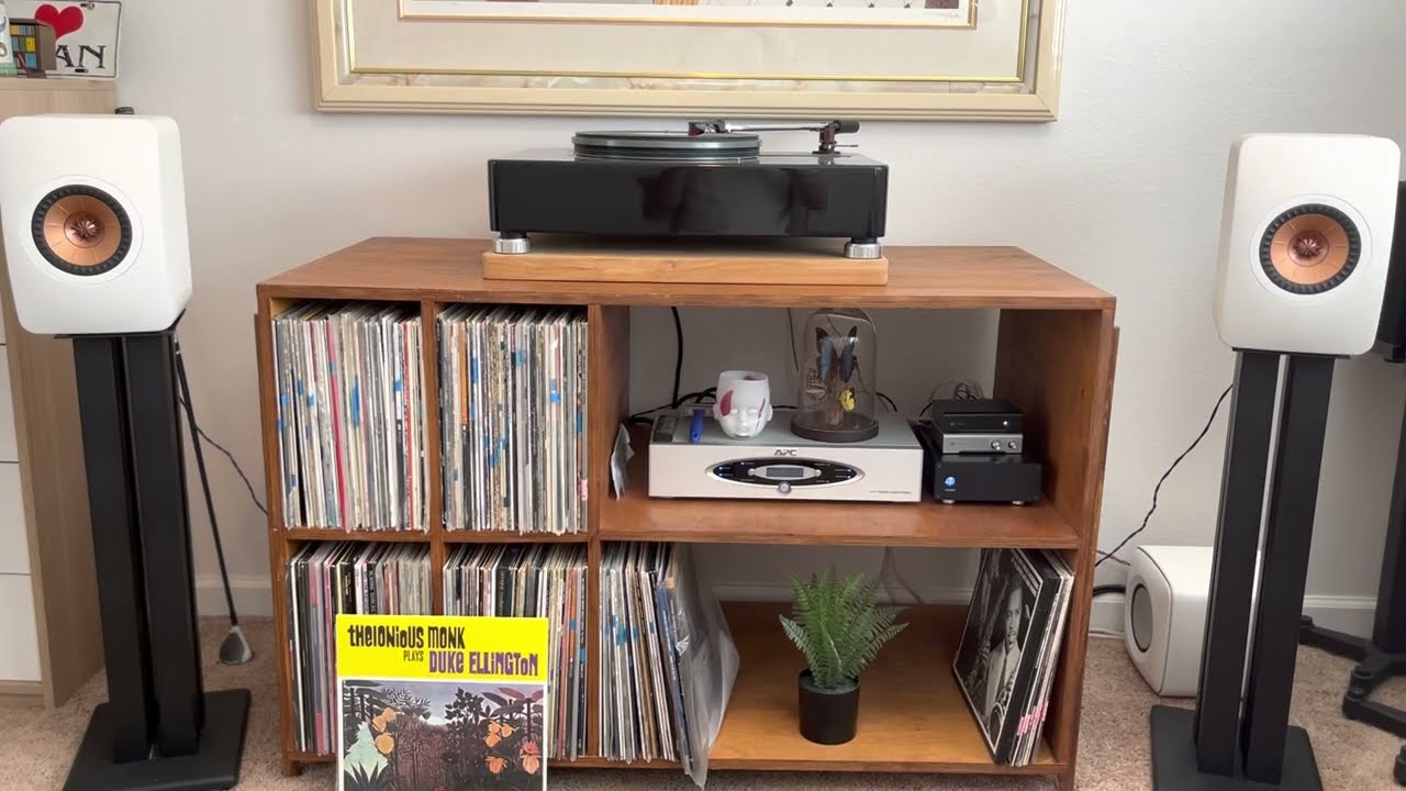 KEF LS50 Meta Speakers with DIY Lenco Turntable Schick 12