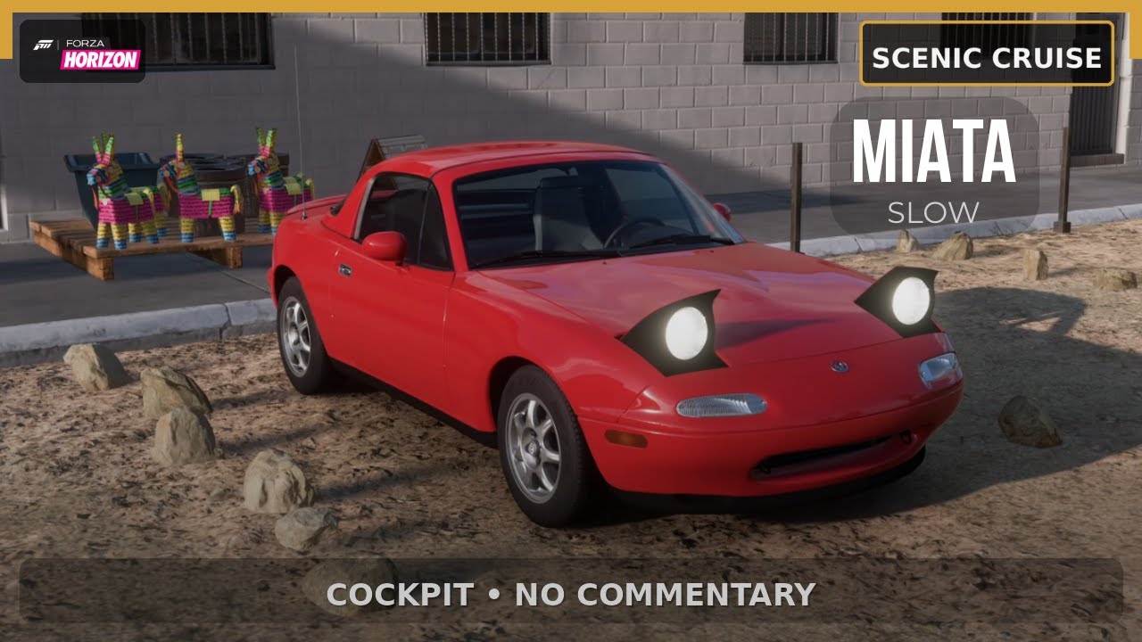 FH5 Mazda MX-5 Miata 1994 Cruise: Cloudy Evening to Clear Day (Cockpit View • No Commentary)