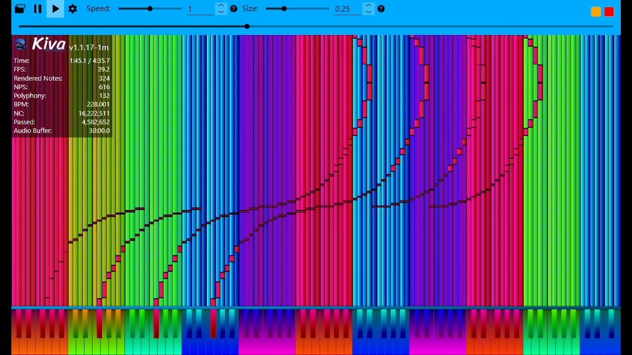 [Kiva Black MIDI] Tetris blocks arts merged my version (40% done) | 16.2M notes