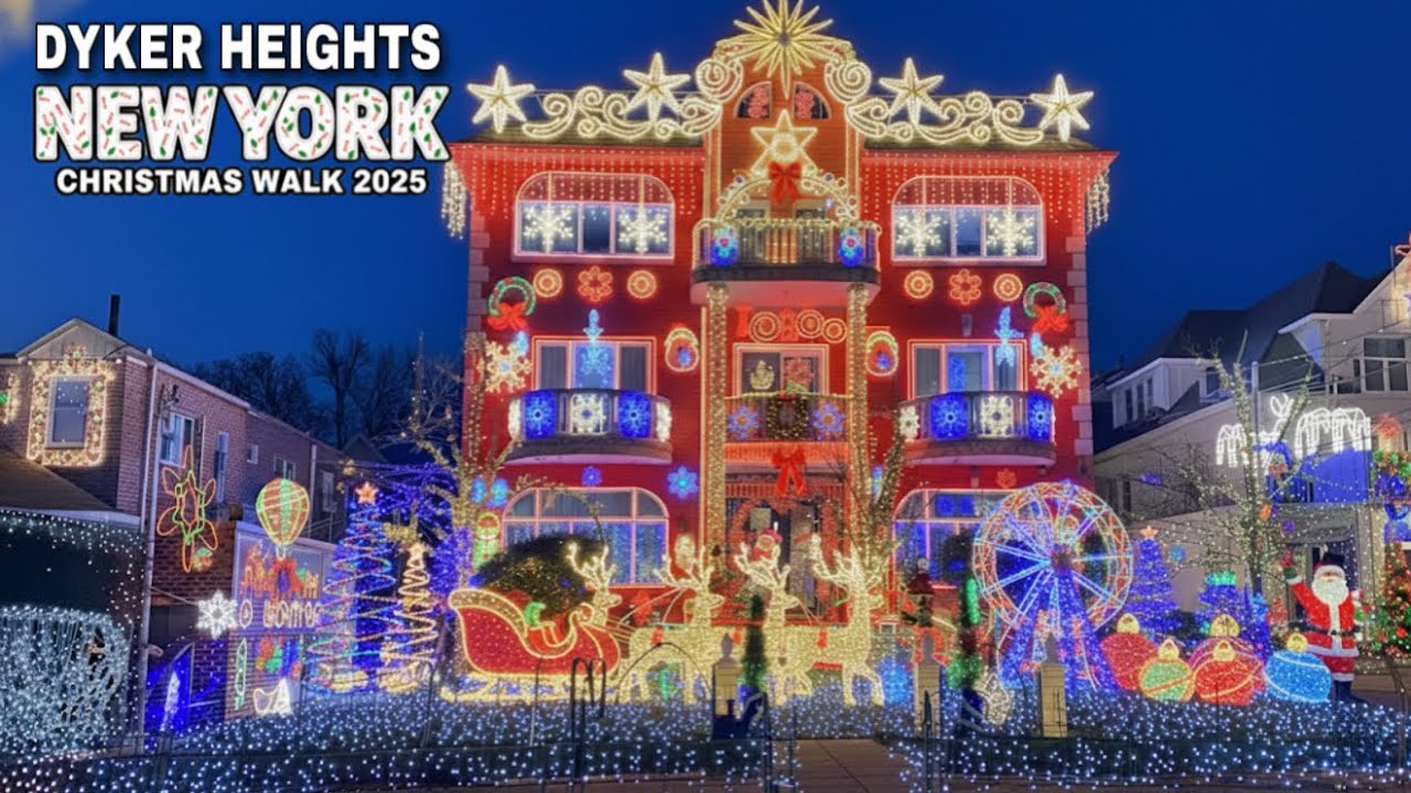 Dyker Heights BEST Christmas Lights 2025 In Brooklyn New York City 4K Christmas Walking Tour 