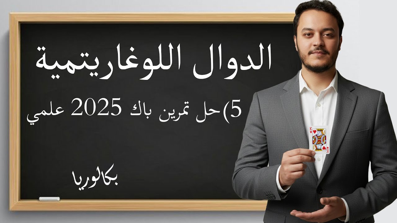 الدالة اللوغاريتمية :حل دالة من موضوع باك 2025 علمي شرح رائع BAC 2026