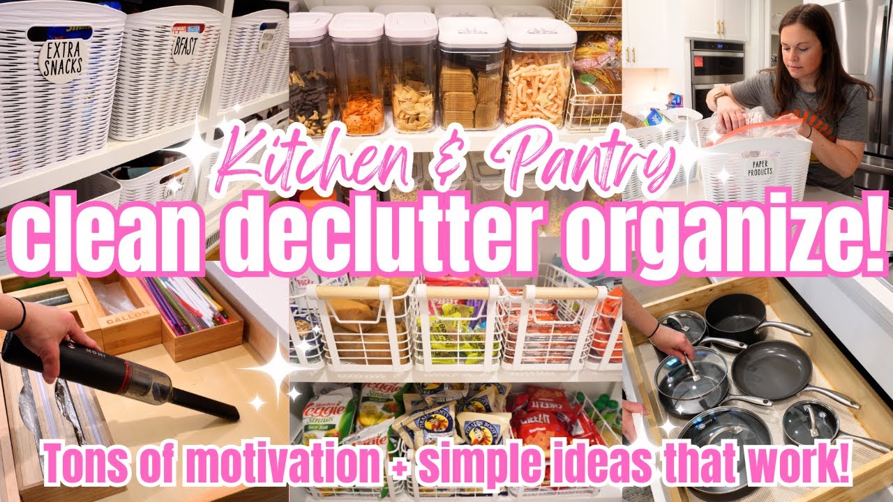 Kitchen Clean + Organize! Pantry Clean Declutter Organize! Home Organization Reset Motivation