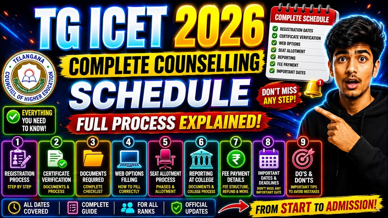 TG ICET 2026 Counselling Complete Guide 🔥 | Registration, Certificate Verification & Web Options
