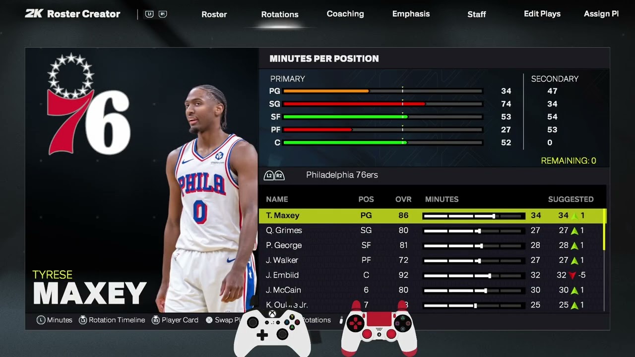 NBA 2K26 How to Change Player Rotation Timeline & Minutes