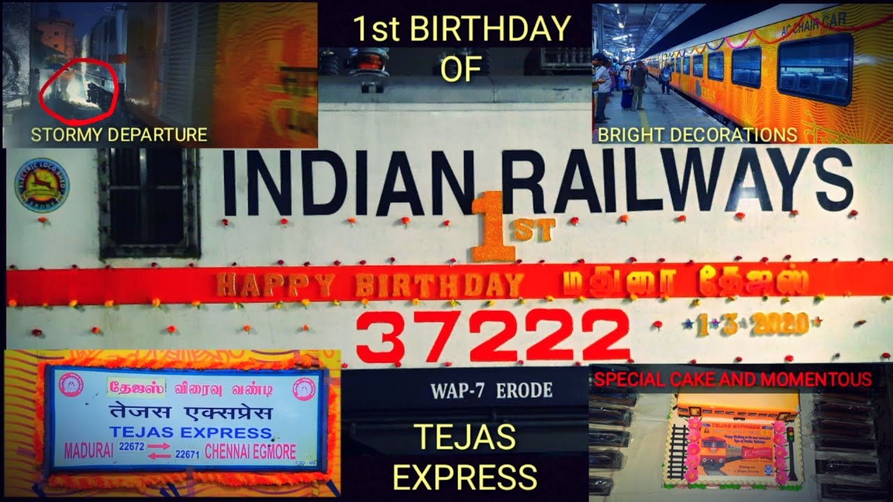 STORMY DEPARTURE AFTER BIRTHDAY CELEBRATION:- TEJAS EXPRESS to MADURAI! || Indian Railways!