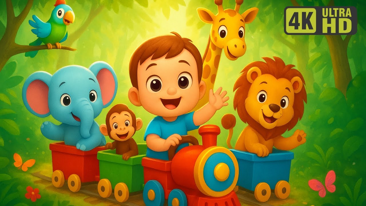 🚂 Jungle Train Song for Kids | Sing Along with Animals & Leo in the Jungle Adventure 🌴🐒