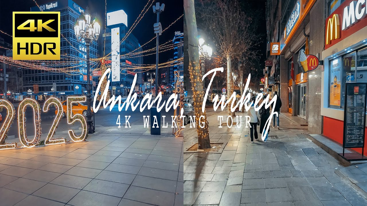 Kızılay Night Tour | Explore Ankara’s Busy Streets After Dark [4K HDR] 🇹🇷