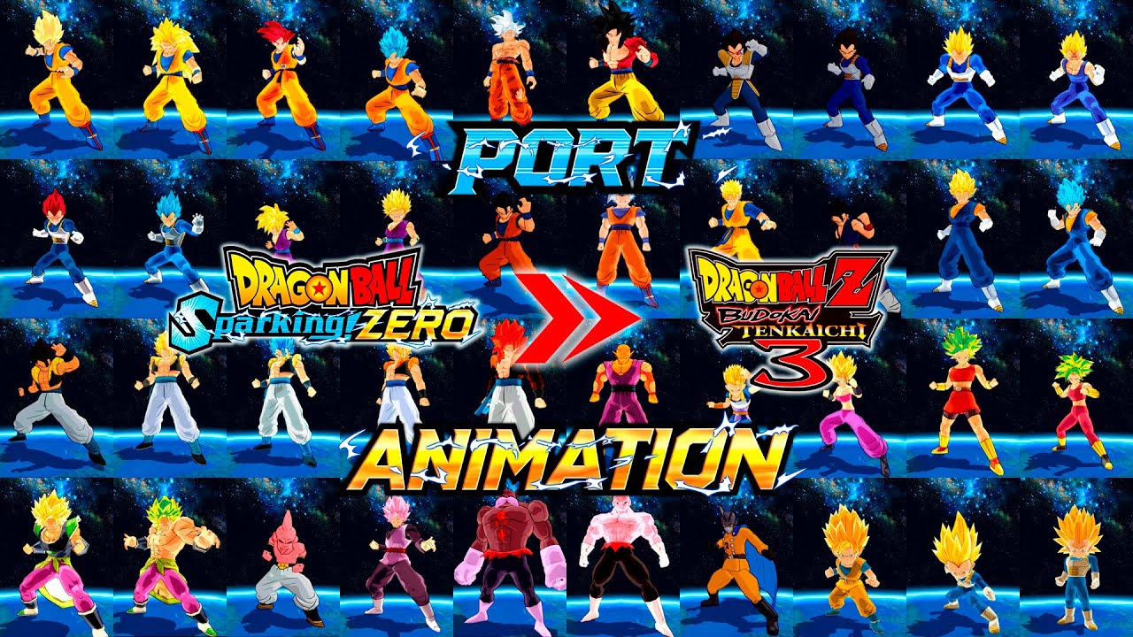 Port Animation | Sparking Zero Poses Pack + Extra | X | Dragon Ball Z Budokai Tenkaichi 3 Mod