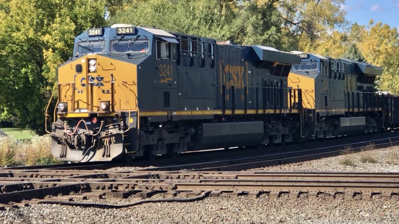 Railroad Diamonds, Huge Freight Trains, Ohio Trains Of CSX & Norfolk Southern In Fostoria, Ohio