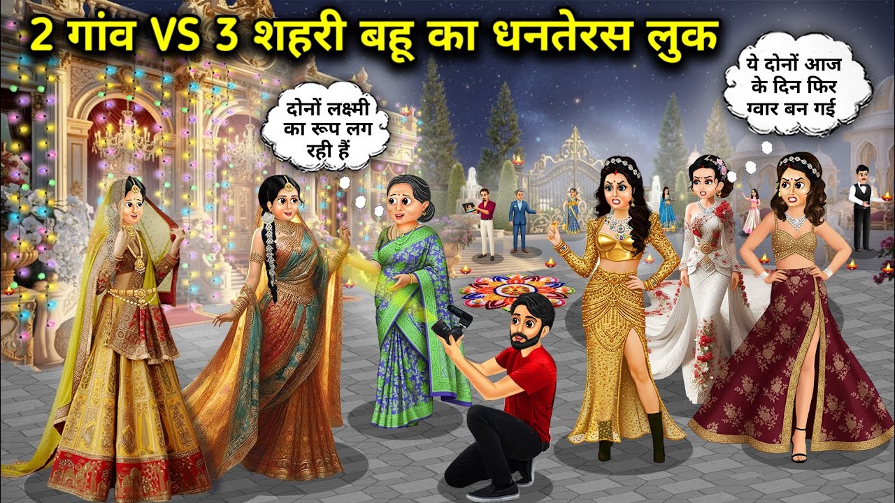 2 गांव VS 3 शहरी बहू का धनतेरस लुक ||2 Village VS 3 Urban Daughter-in-law's Dhanteras Look || SAS...