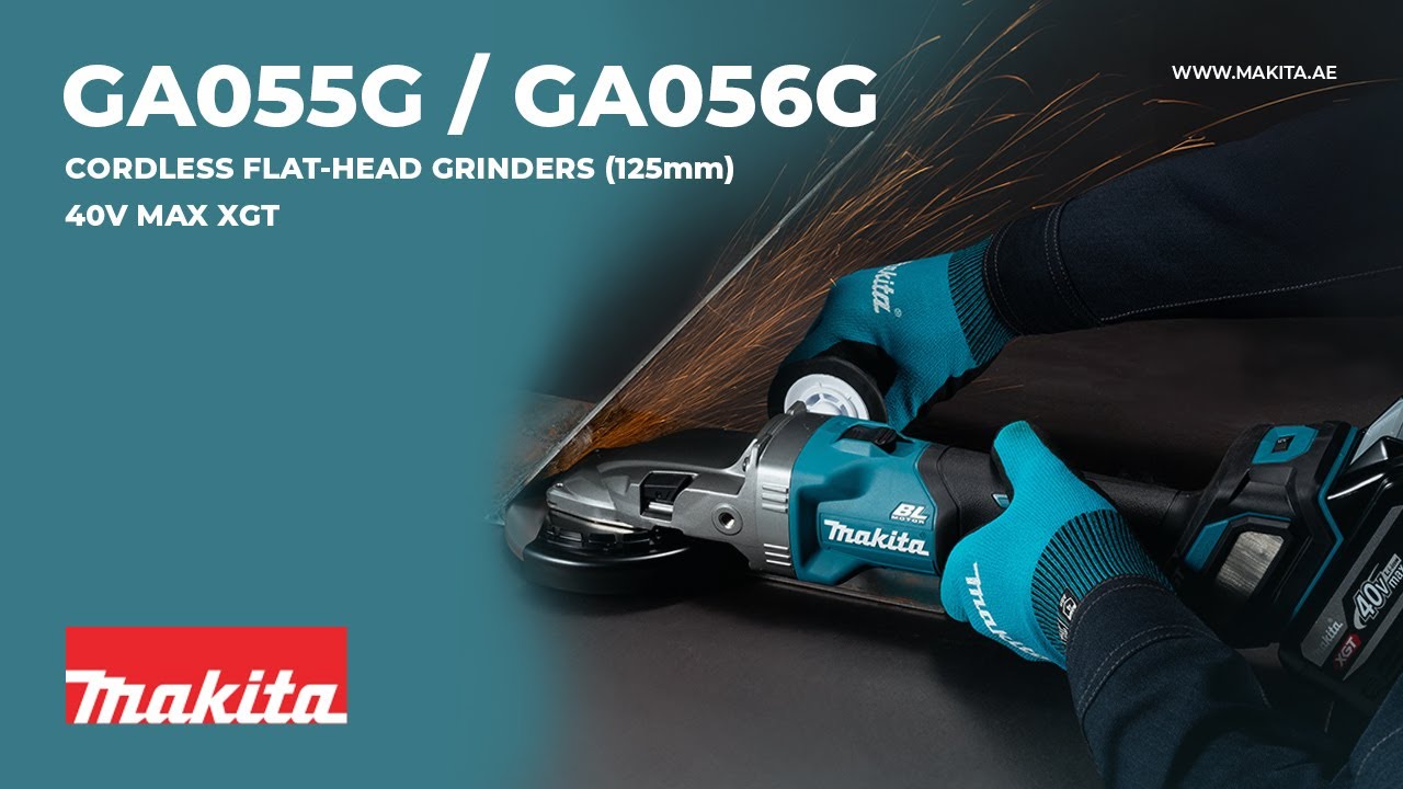 Makita GA055G & GA056G 40Vmax XGT Flat Head Angle Grinders | Power in Tight Spaces