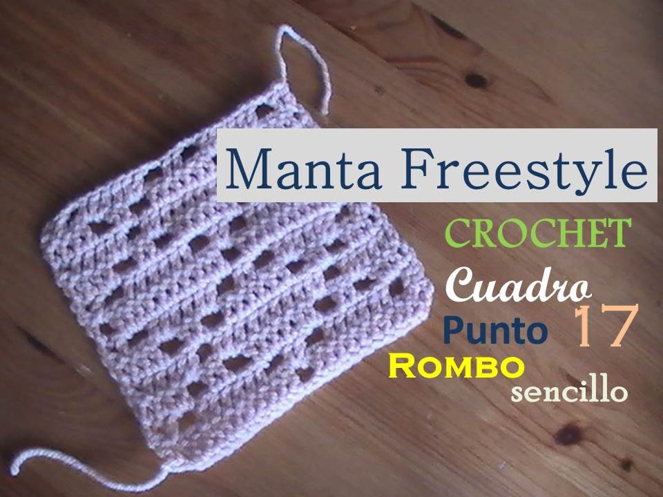 PUNTO ROMBO sencillo a crochet - cuadro 17 manta FREESTYLE (zurdo)