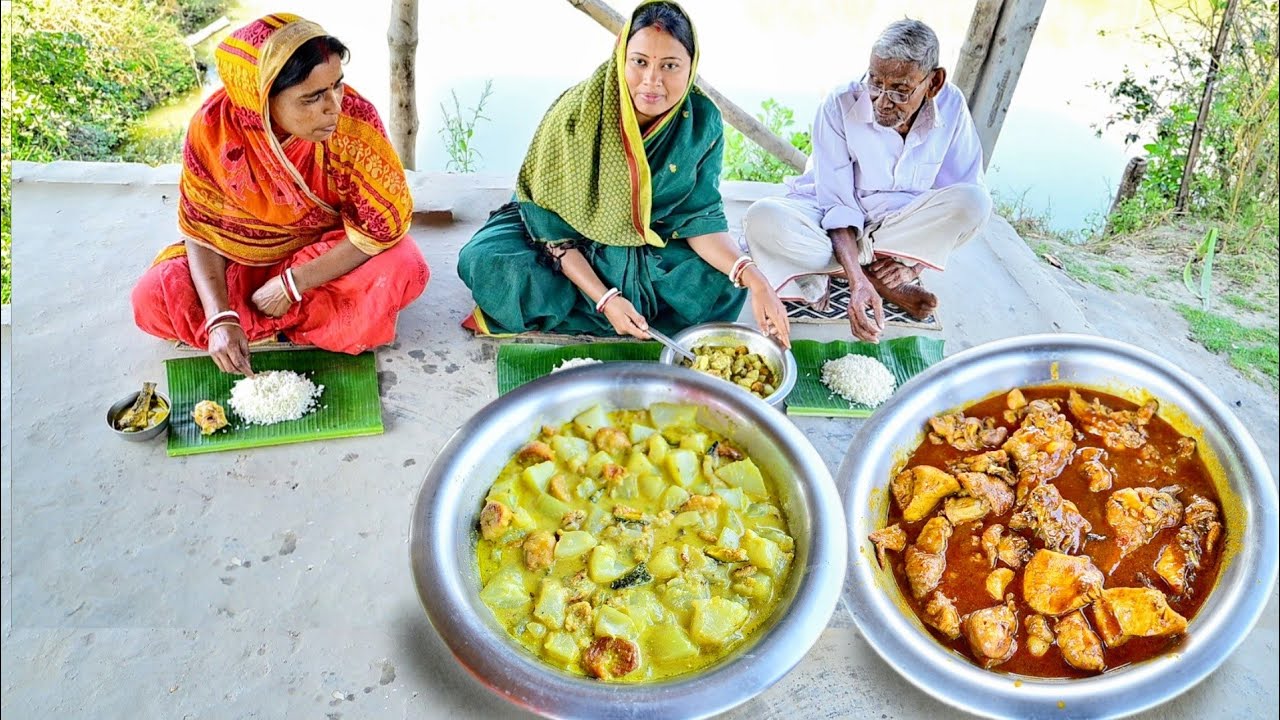 গরমের একদম স্পেশাল রান্না লাউ শুক্ত আর কড়াই চিকেন কারি এই দিয়ে দুপুরে জমিয়ে ভাত খাওয়া
