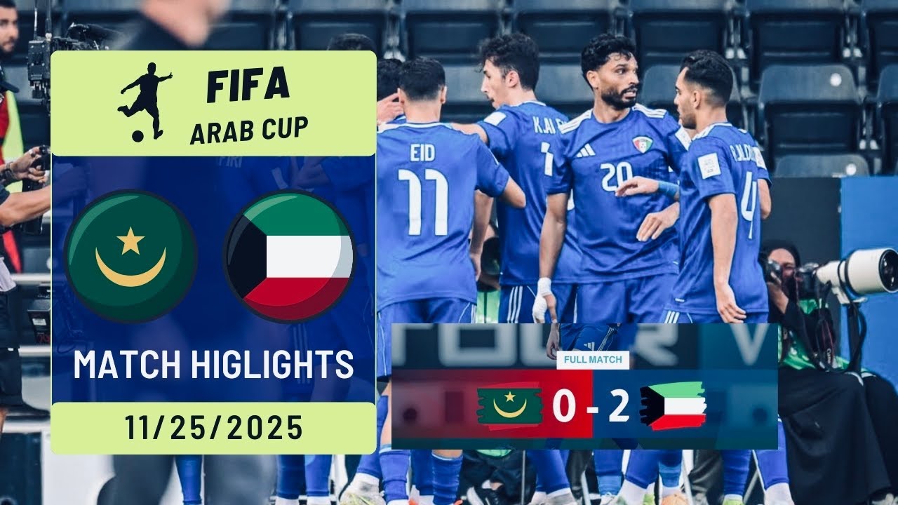 FIFA Arab Cup: Mauritania 0-2 Kuwait | All Goals & Highlights | Qualification Match 