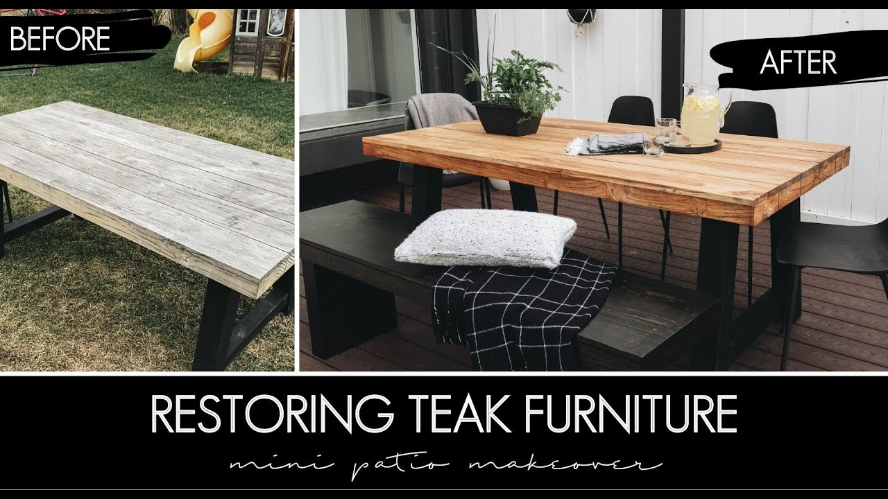 Mini Outdoor Makeover | How to Restore Outdoor Teak Furniture