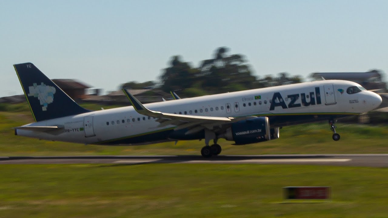 Pouso e Decolagem do Airbus A320Neo (PR-YYC) em Caxias do Sul CXJ