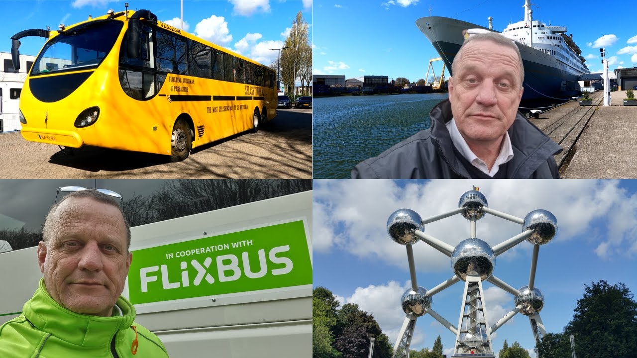 MET DE TOURINGCAR SIGHTSEEING ROTTERDAM ! RIJDEN MET DE FLIXBUS EN NAAR HET ATOMIUM IN BRUSSEL !