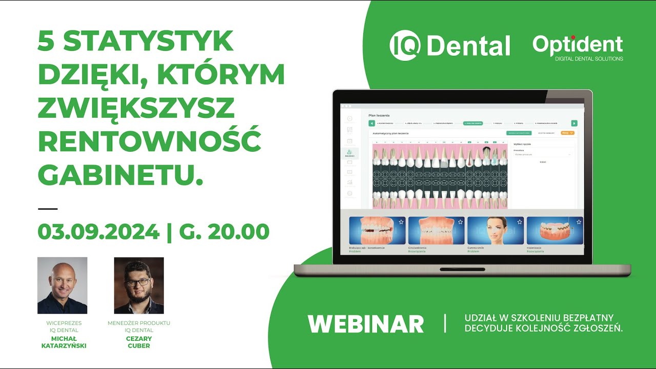 Webinar: 5 statystyk, dzięki którym zwiększysz rentowność swojego gabinetu. IQ Dental x Optident