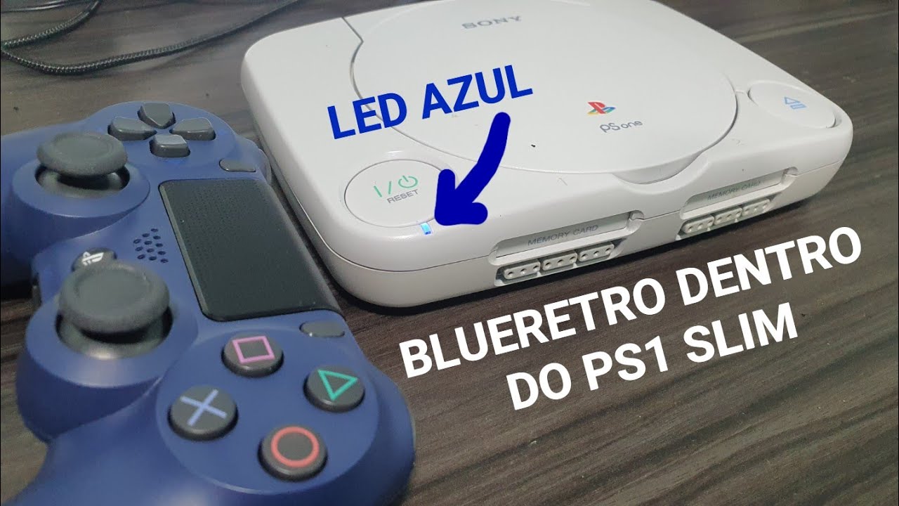 Esse ficou ainda mais TOP. PS1 Slim com blueretro INTERNO.