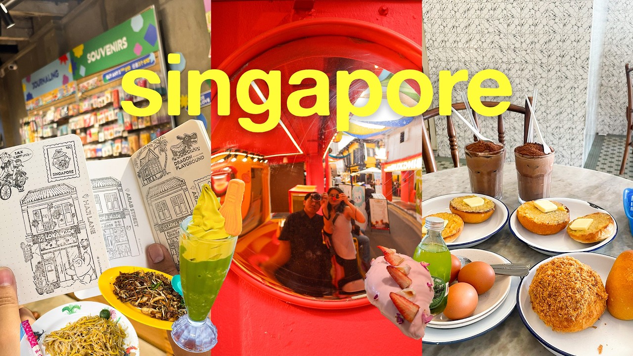 singapore vlog | matcha cafes, shopping, art shops, local food at hawker centers