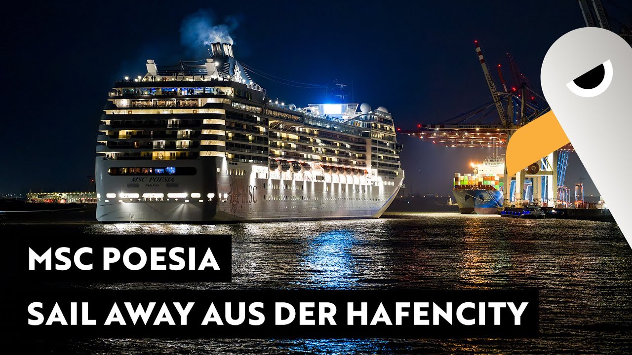 Cruiser & Container at Night 🛳️ Abfahrt MSC POESIA & CMA CGM SORBONNE