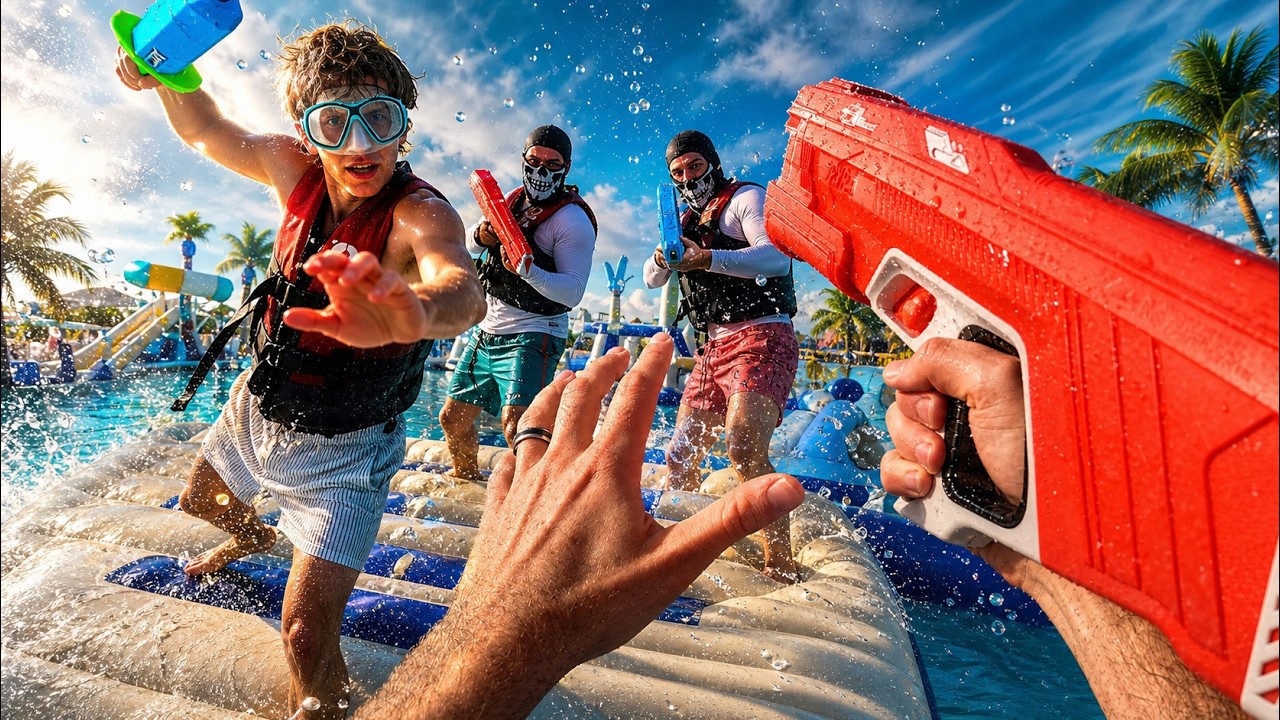 Кампания NERF OPS | ВОЙНА В АКВАПАРКЕ (фильм от первого лица о стрельбе из водяного пистолета!)