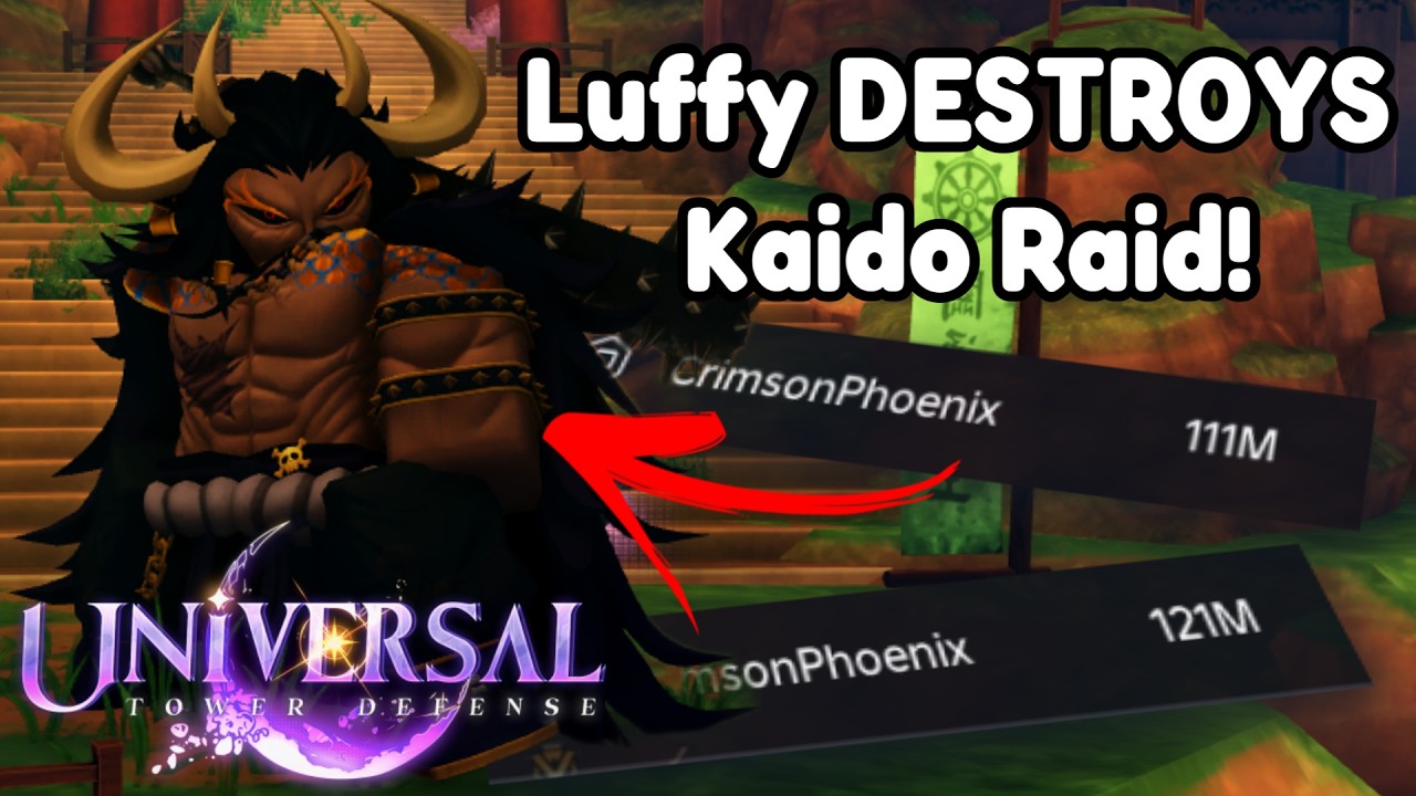 100m+ Damage?!?! Ruler Luffy Basically Solos Kaido Raid | Universal Tower Defense X
