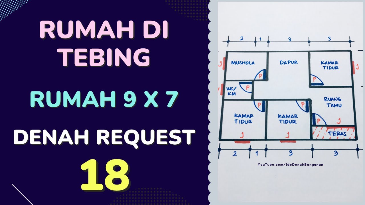 Denah Request 18 - Rumah 9x7 Meter di Atas Tebing