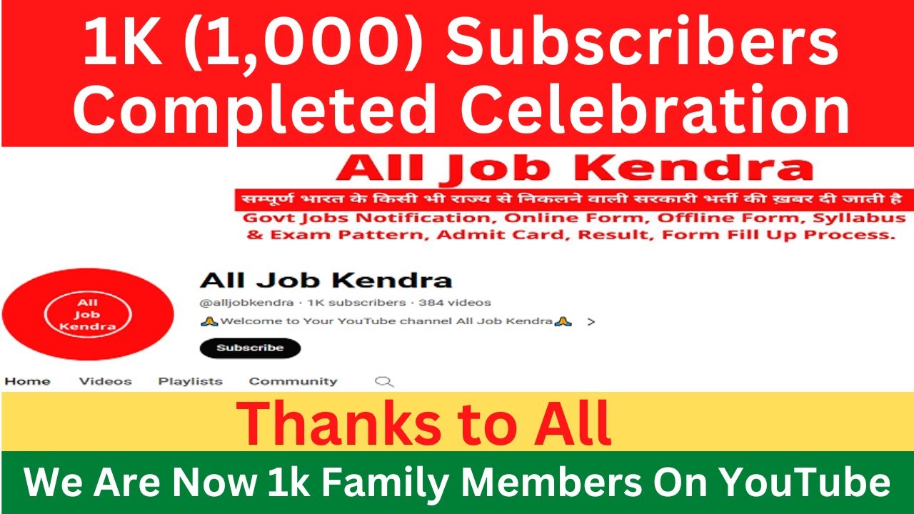 1K Subscribers Completed &brvbar; We Are Now 1k Family Members On YouTube