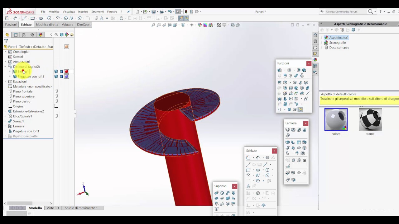 SolidWorks : creare una coclea