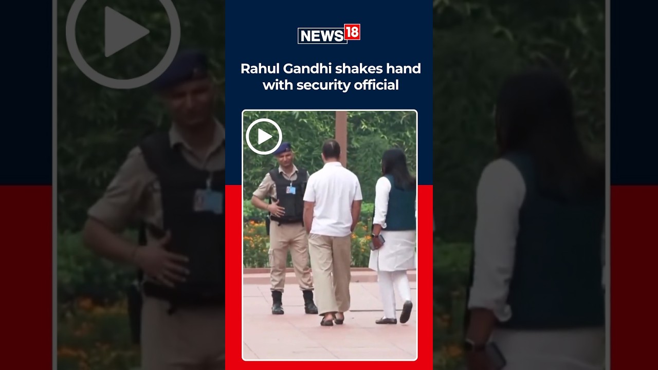 Rahul Gandhi Shakes Hands With Security Official At Parliament Premises In Delhi | N18S