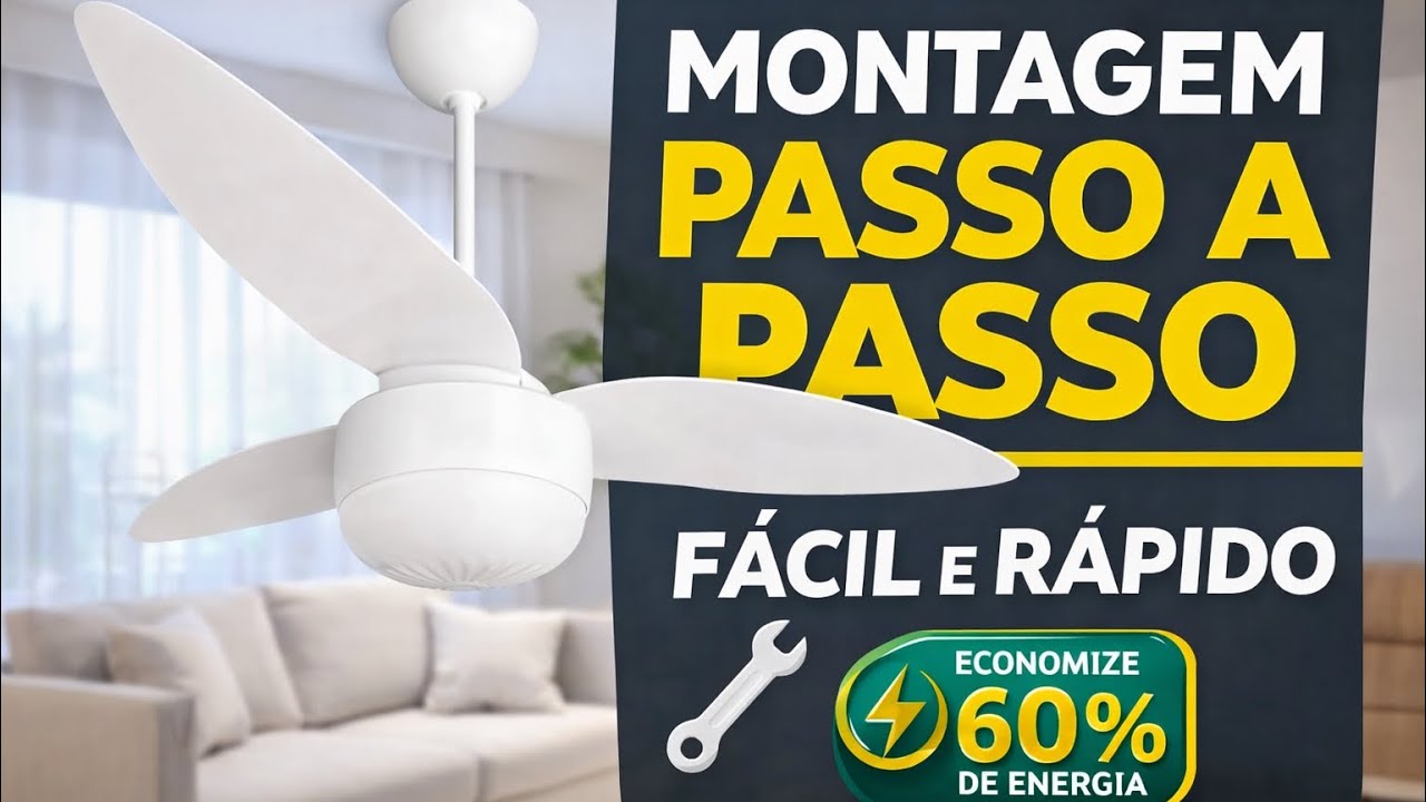 Como Instalar Ventilador de Teto Zonda Inverter Ponente (Controle Remoto, Barato e Fácil)