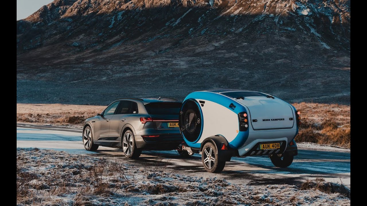 Elektro Mink-E - der erste teardrop caravan speziell für Elektroautos - sogar mit E-Standheizung