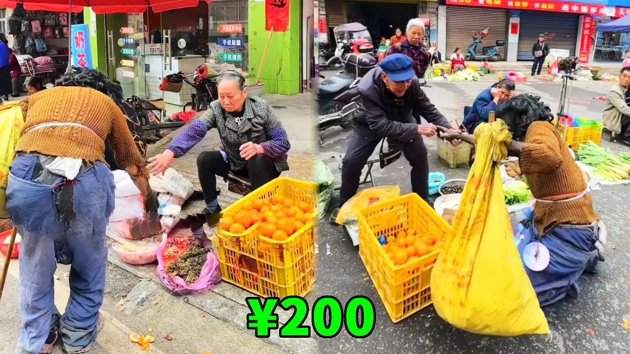 阿義假扮乞丐上街乞討，大娘邊罵邊驅趕他，好在善良的大爺幫助了他，最後還遇上了好心人提供工作！ 【阿義走鄉村】#Farm #tour #drama #正能量