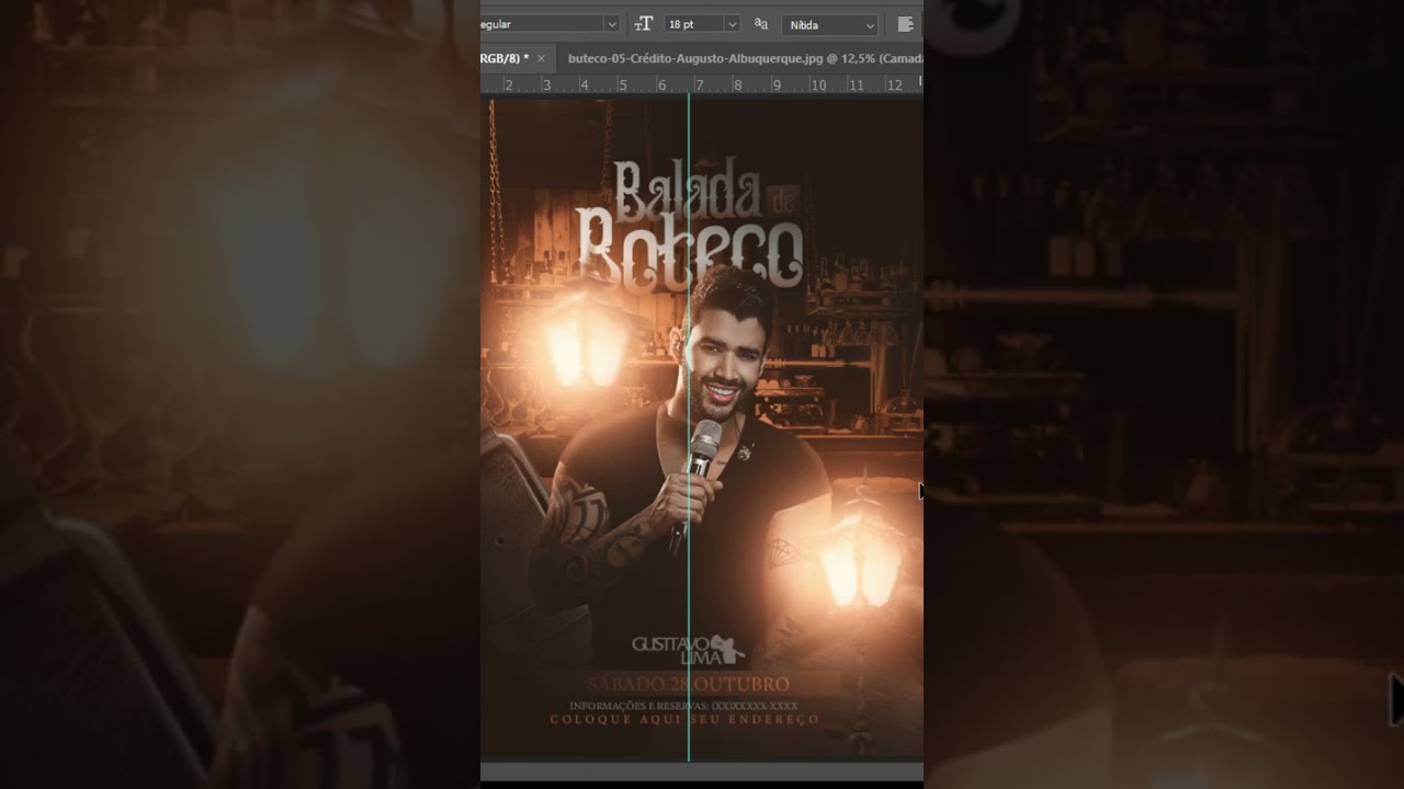 #shorts Speed Art do tutorial completo: COMO FAZER FLYER SERTANEJO NO PHOTOSHOP PSD FREE🔥
