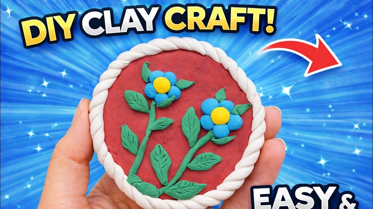 DIY Clay Flower Craft | Easy & Cute Handmade Art2. Beautiful Clay Flower Art  Easy DIY Craft at Home