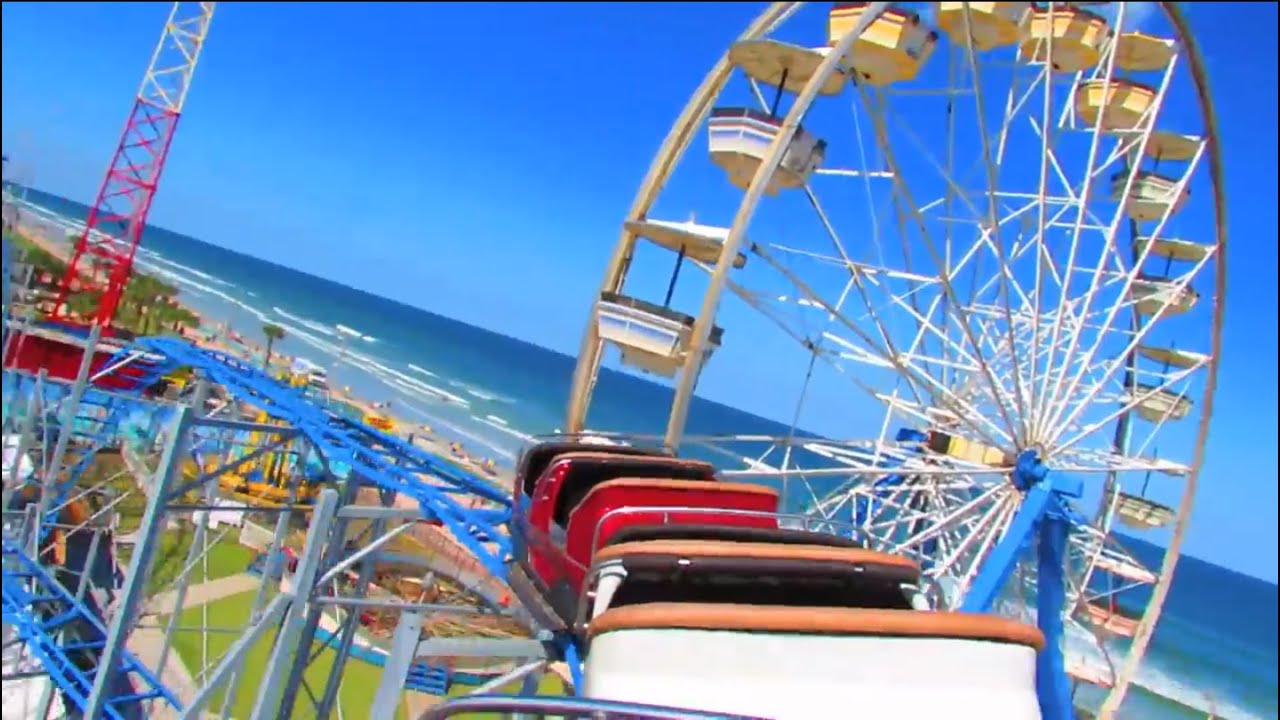 Daytona Beach Boardwalk Amusements Sand Blaster Roller Coaster POV