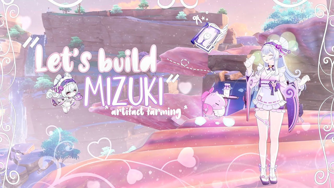 build mizuki with mee !🍡 ⋆˚౨ৎ ⋆.* artifact farming * 🌸 cozy genshin gameplay 
