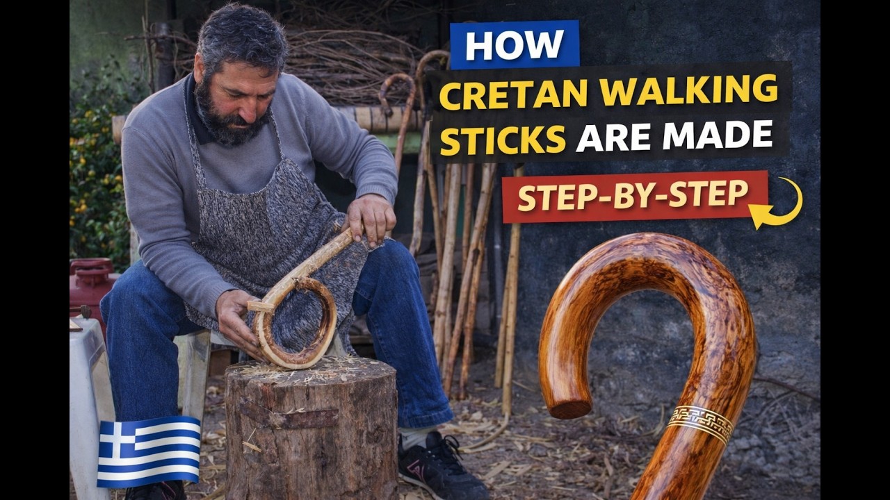 How to make a walking stick | Traditional Greek Walking Sticks |Hiking stick | Walking Cane