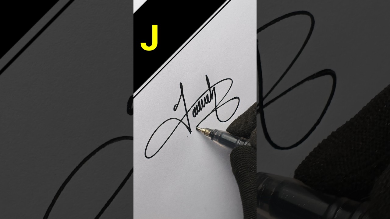 Beautiful J letter signature idea.  #howtosign #tutorial #signatureideas