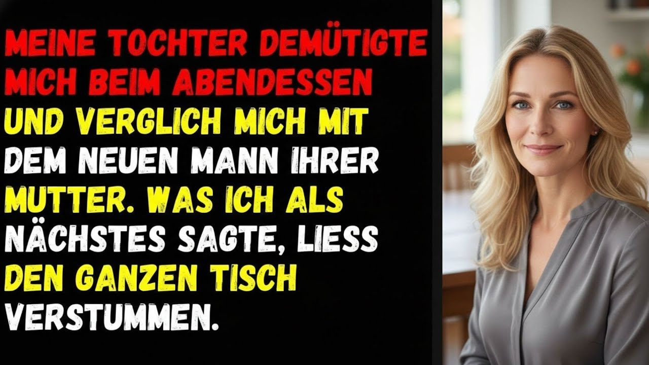 ⚡MEINE TOCHTER DEMÜTIGTE MICH BEIM ABENDESSEN UND VERGLICH MICH MIT DEM NEUEN MANN IHRER MUTTER⚡