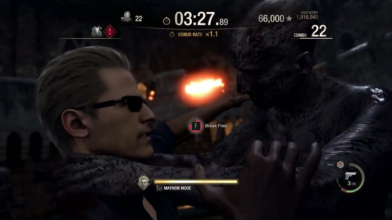 Resident Evil 4 The Mercenaries: The Castle - Wesker 150 Combo